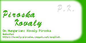 piroska kovaly business card